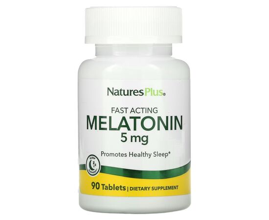 Амінокислота Natures Plus Мелатонін Швидкодіючий, 5 мг, Fast Acting Melatonin, 90 табле (NAP-47626)