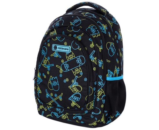 Рюкзак школьный Astrabag AB330 Skate з неоновим ефектом 39х28х15 см (502022006), изображение 2 Рюкзак школьный Astrabag AB330 Skate з неоновим ефектом 39х28х15 см (502022006), изображение 2