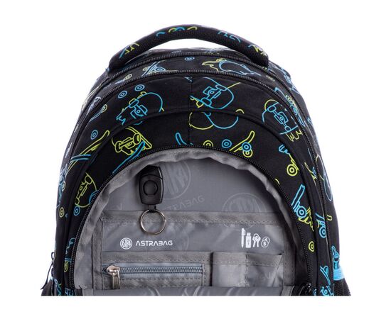 Рюкзак школьный Astrabag AB330 Skate з неоновим ефектом 39х28х15 см (502022006), изображение 6 Рюкзак школьный Astrabag AB330 Skate з неоновим ефектом 39х28х15 см (502022006), изображение 6