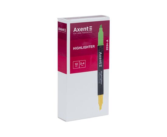 Маркер Axent Highlighter Dual 2-4 мм клиноподібний зелений+жовтий (2534-04-A)