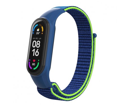 Ремешок для фитнес браслета Armorstandart нейлоновый для Xiaomi Mi Band 7/6/5/4 Blue/Green (ARM67844)