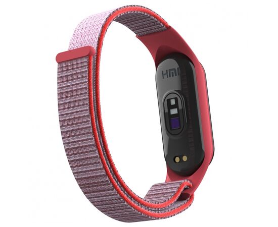 Ремешок для фитнес браслета Armorstandart нейлоновый для Xiaomi Mi Band 7/6/5/4 Grey/Red (ARM67853), изображение 2 Ремешок для фитнес браслета Armorstandart нейлоновый для Xiaomi Mi Band 7/6/5/4 Grey/Red (ARM67853), изображение 2