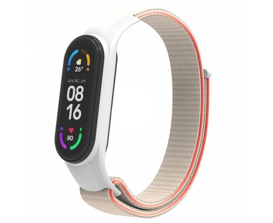 Ремешок для фитнес браслета Armorstandart нейлоновый для Xiaomi Mi Band 7/6/5/4 White/Red (ARM67846)