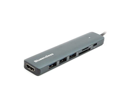 Адаптер USB Type-C to HDMI, 3x USB Type-A, SD, TF, USB Type-C PD100W PowerPlant (CA913848)
