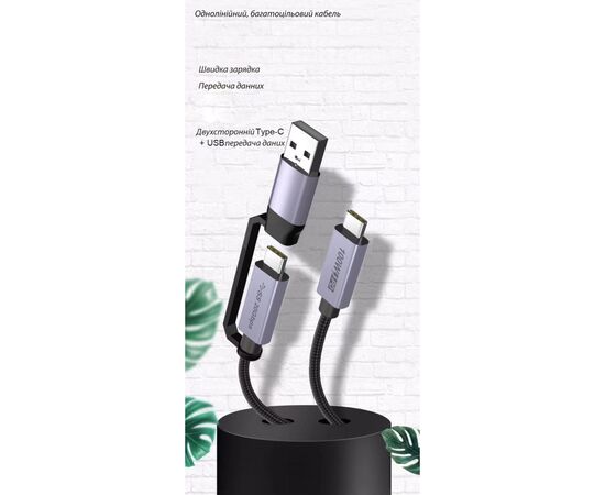 Дата кабель USB-C to USB-C 2.0m USB 3.2 Pulsing Fast Charging 100W XoKo (XK-SC-3-100W), изображение 2