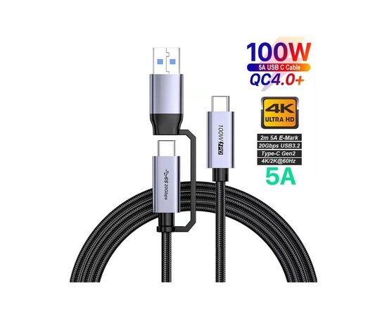 Дата кабель USB-C to USB-C 2.0m USB 3.2 Pulsing Fast Charging 100W XoKo (XK-SC-3-100W)