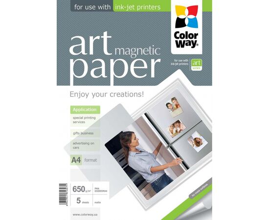 Фотопапір ColorWay A4 ART (ПМА650-05) magnetic/matte, 650g, 5sh, OEM (PMA650005MA4_OEM)