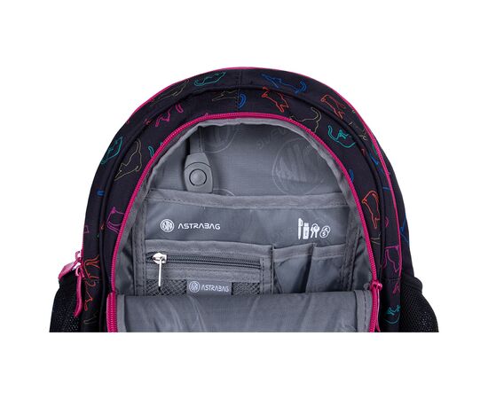 Рюкзак школьный Astrabag AB330 LO&VE с флуорисцентным эффектом Черный с розовым (502023068), изображение 7 Рюкзак школьный Astrabag AB330 LO&VE с флуорисцентным эффектом Черный с розовым (502023068), изображение 7