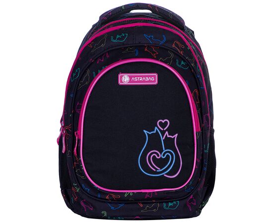 Рюкзак школьный Astrabag AB330 LO&VE с флуорисцентным эффектом Черный с розовым (502023068)