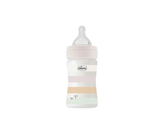 Бутылочка для кормления Chicco Well-Being Colors с силиконовой соской 0м+ 150 мл Розовая (28611.11)