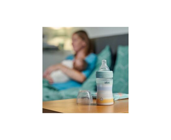 Бутылочка для кормления Chicco Well-Being Colors с силиконовой соской 0м+ 150 мл Мятная (28611.21), изображение 2