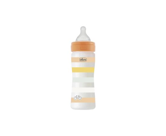 Бутылочка для кормления Chicco Well-Being Colors с силиконовой соской 2м+ 250 мл Оранжевая (28623.31)