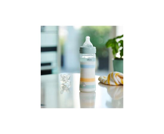 Бутылочка для кормления Chicco Well-Being Colors с силиконовой соской 2м+ 250 мл Мятная (28623.21), изображение 2