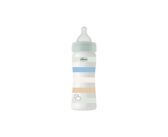 Пляшечка для годування Chicco Well-Being Colors з силіконовою соскою 2м+ 250 мл М'ятна (28623.21)