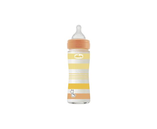 Бутылочка для кормления Chicco Well-Being Colors с силиконовой соской 0м+ 240 мл Оранжевая (28721.31)