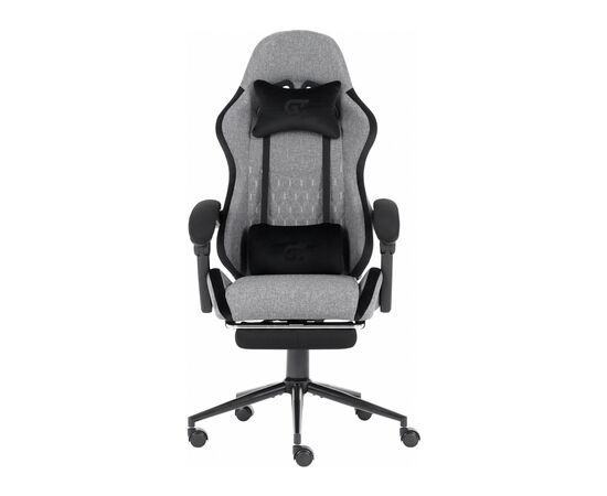 Кресло игровое GT Racer X-2324 Gray/Black (X-2324 Fabric Gray/Black Suede), изображение 2 Кресло игровое GT Racer X-2324 Gray/Black (X-2324 Fabric Gray/Black Suede), изображение 2