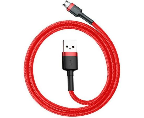 Дата кабель USB 2.0 AM to Micro 5P 1.0m Cafule 2.4A red+red Baseus (CAMKLF-B09), изображение 2 Дата кабель USB 2.0 AM to Micro 5P 1.0m Cafule 2.4A red+red Baseus (CAMKLF-B09), изображение 2