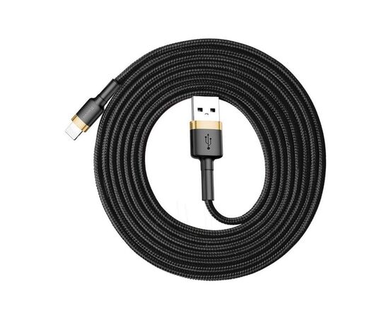 Дата кабель USB 2.0 AM to Lightning 2.0m 1.5A gold-black Baseus (CALKLF-CV1), изображение 3 Дата кабель USB 2.0 AM to Lightning 2.0m 1.5A gold-black Baseus (CALKLF-CV1), изображение 3