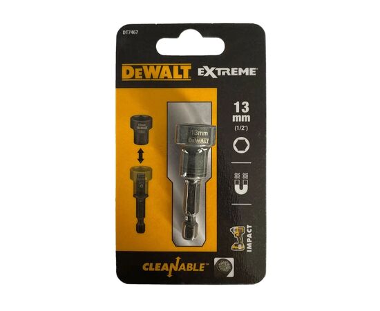Головка торцева DeWALT EXTREME Impact знімна, для видалення метал стружки, 1/4"х13 мм (DT7467)