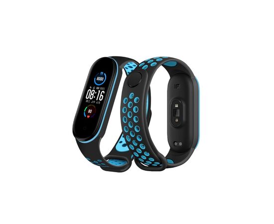 Ремешок для фитнес браслета BeCover Nike Style для Xiaomi Mi Smart Band 5 Black-Blue (705150)