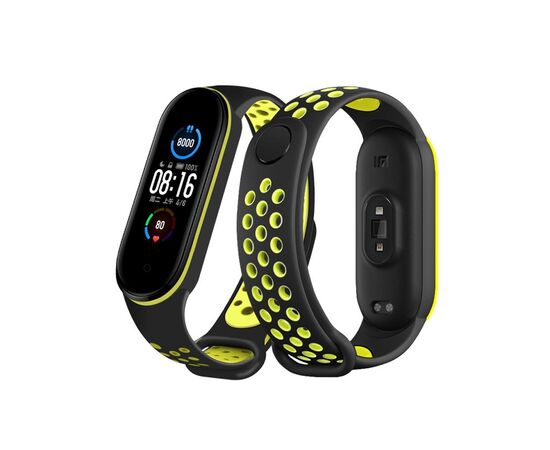 Ремінець до фітнес браслета BeCover Nike Style для Xiaomi Mi Smart Band 5 Black-Green (705152)