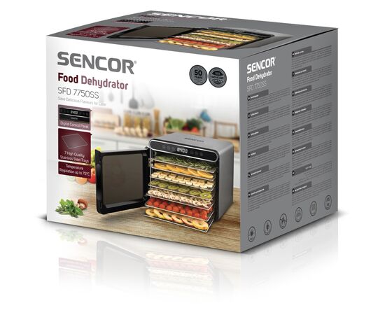 Сушка для овощей и фруктов Sencor SFD7750SS, изображение 6 Сушка для овощей и фруктов Sencor SFD7750SS, изображение 6