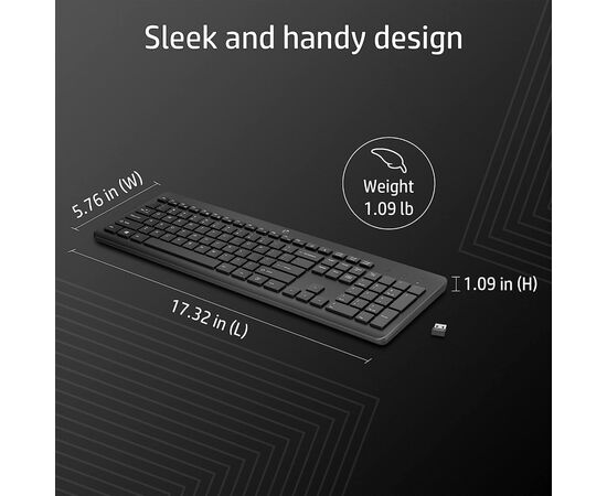 Клавиатура HP 230 Wireless UA Black (3L1E7AA), изображение 4 Клавиатура HP 230 Wireless UA Black (3L1E7AA), изображение 4