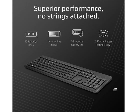Клавиатура HP 230 Wireless UA Black (3L1E7AA), изображение 5 Клавиатура HP 230 Wireless UA Black (3L1E7AA), изображение 5