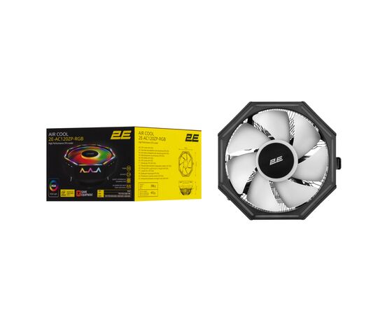 Кулер для процессора 2E Gaming Air Cool AC120ZP RGB, LGA1700, 1200, 115X, 775, AM5, AM4, AM3, AM3+, AM2, AM2+, FM2, FM1 (2E-AC120ZP-RGB), изображение 7 Кулер для процессора 2E Gaming Air Cool AC120ZP RGB, LGA1700, 1200, 115X, 775, AM5, AM4, AM3, AM3+, AM2, AM2+, FM2, FM1 (2E-AC120ZP-RGB), изображение 7
