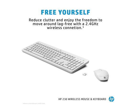 Комплект HP 230 Wireless UA White (3L1F0AA), изображение 3 Комплект HP 230 Wireless UA White (3L1F0AA), изображение 3