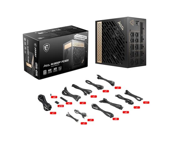 Блок питания MSI 1300W (MEG AI1300P PCIE5), изображение 5 Блок питания MSI 1300W (MEG AI1300P PCIE5), изображение 5