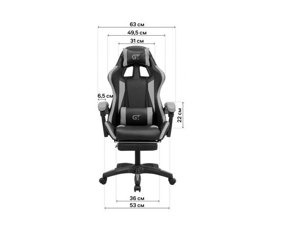 Кресло игровое GT Racer X-2323 Black/Red, изображение 7 Кресло игровое GT Racer X-2323 Black/Red, изображение 7