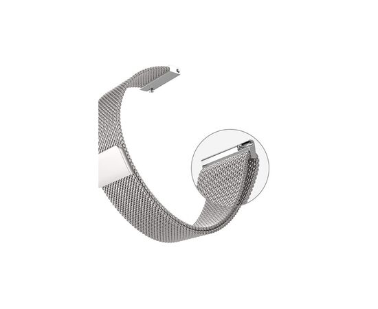 Ремешок для смарт-часов BeCover Milanese Style для Samsung Galaxy (20mm)/Watch 5/ Watch 4.../Gear S2 Classic/Gear Sport Silver (707675), изображение 5 Ремешок для смарт-часов BeCover Milanese Style для Samsung Galaxy (20mm)/Watch 5/ Watch 4.../Gear S2 Classic/Gear Sport Silver (707675), изображение 5