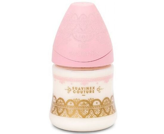 Бутылочка для кормления Suavinex Couture, 150 мл, 0+ розовая (304133)