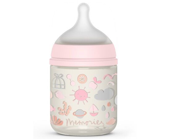 Бутылочка для кормления Suavinex Memories Истории малышей 150 мл. розовая (307050)