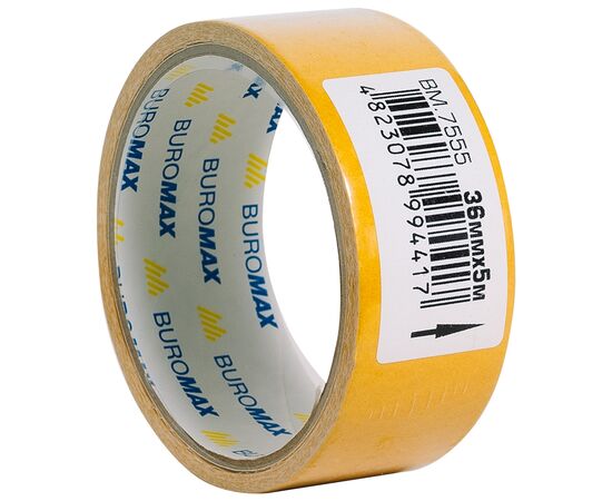 Скотч Buromax двухсторонний на тканевой основе 36 мм х 5 м (BM.7555), изображение 2 Скотч Buromax двухсторонний на тканевой основе 36 мм х 5 м (BM.7555), изображение 2