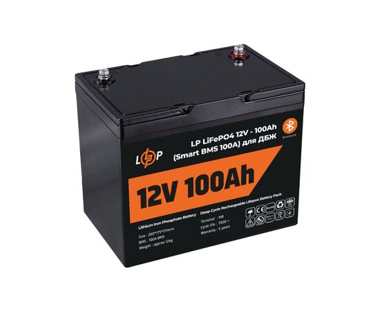 Батарея LiFePo4 LogicPower 12.8V - 100 Ah (1280Wh) (20197), изображение 2 Батарея LiFePo4 LogicPower 12.8V - 100 Ah (1280Wh) (20197), изображение 2