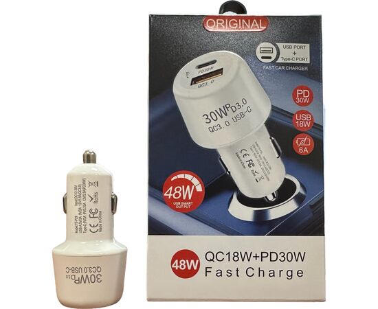 Зарядное устройство XoKo CQC-220 PD Type-C 30W/3A USB 3A White (CQC-220-WH), изображение 4