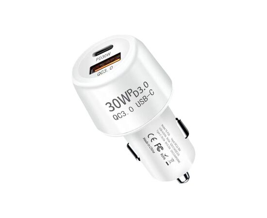 Зарядний пристрій XoKo CQC-220 PD Type-C 30W/3A USB 3A White (CQC-220-WH)