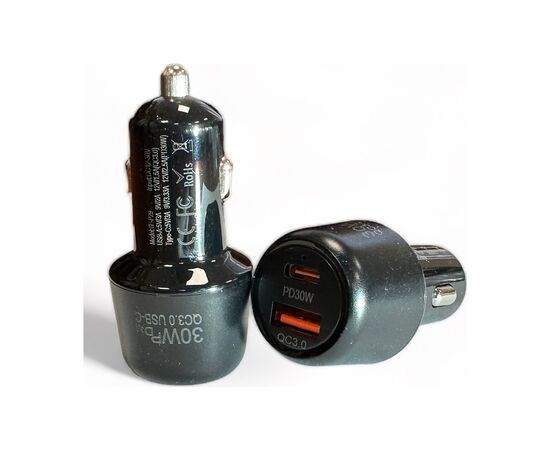 Зарядное устройство XoKo CQC-220 PD Type-C 30W/3A USB 3A Black (CQC-220-BK), изображение 2 Зарядное устройство XoKo CQC-220 PD Type-C 30W/3A USB 3A Black (CQC-220-BK), изображение 2