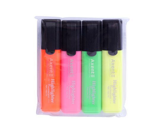 Маркер Axent набор Highlighter 1-5 мм клиновидный из 4-х цветов (2531-40-A), изображение 2 Маркер Axent набор Highlighter 1-5 мм клиновидный из 4-х цветов (2531-40-A), изображение 2