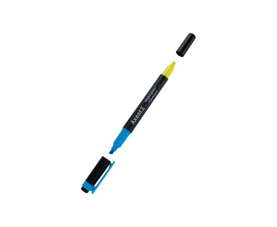 Маркер Axent Highlighter Dual 2-4 мм клиноподібний блакитний+жовтий (2534-02-A)