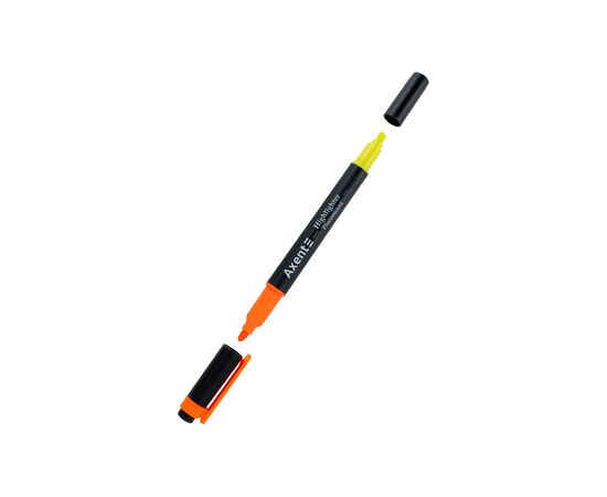 Маркер Axent Highlighter Dual 2-4 мм клиноподібний помаранчевий+жовтий (2534-12-A)