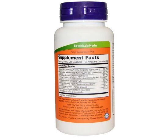 Травы Now Foods Репродуктивное Здоровье Мужчин ТестоДжек, TestoJack 200, 60 (NOW-02198), изображение 2 Травы Now Foods Репродуктивное Здоровье Мужчин ТестоДжек, TestoJack 200, 60 (NOW-02198), изображение 2