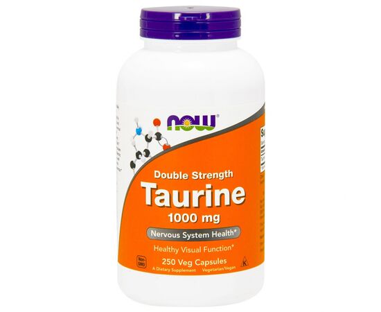 Амінокислота Now Foods Таурін, Taurine, 1000 мг, 250 вегетаріанських капсул (NOW-00143)