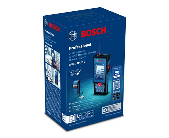 Далекомір Bosch Professional GLM 100-25 C, 1.5 мм, 0.08100м, 0-360, Bluetooth (0.601.072.Y00), зображення 8 Далекомір Bosch Professional GLM 100-25 C, 1.5 мм, 0.08100м, 0-360, Bluetooth (0.601.072.Y00), зображення 8
