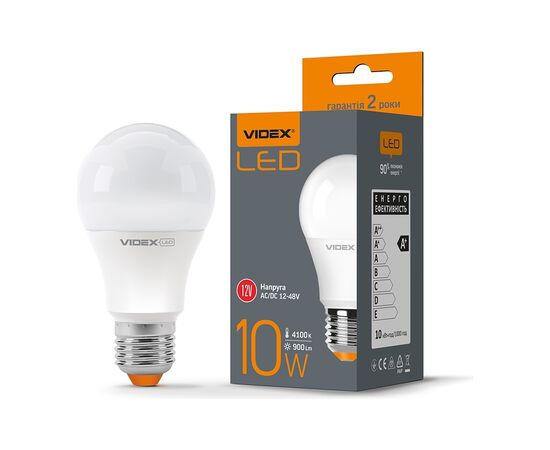 Лампочка Videx LED  A60e 12V 10W E27 4100K (VL-A60e12V-10274)