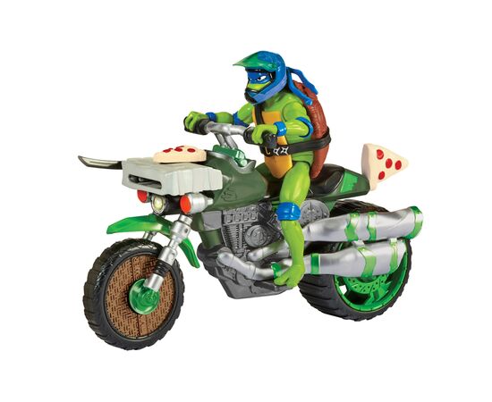 Машина TMNT Боевой транспорт с фигуркой Леонардо На Мотоцикле (83431)