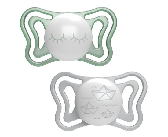 Пустышка Chicco Physio Light силиконовая от 16 до 36 месяцев люминесцентная с футляром 2 шт. (71039.41)