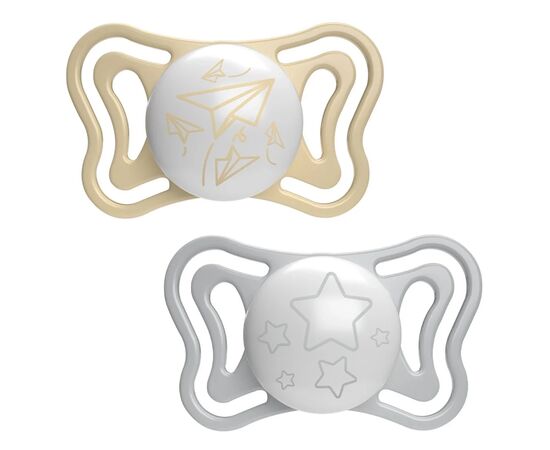 Пустышка Chicco Physio Light силиконовая от 6 до 16 месяцев люминесцентная с футляром 2 шт. (71038.41)